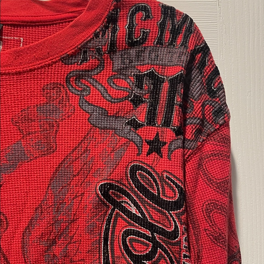 South Pole Y2K Men's Bold Red Long Sleeve Tee - Picture 3 of 8